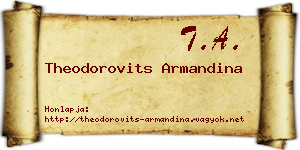 Theodorovits Armandina névjegykártya